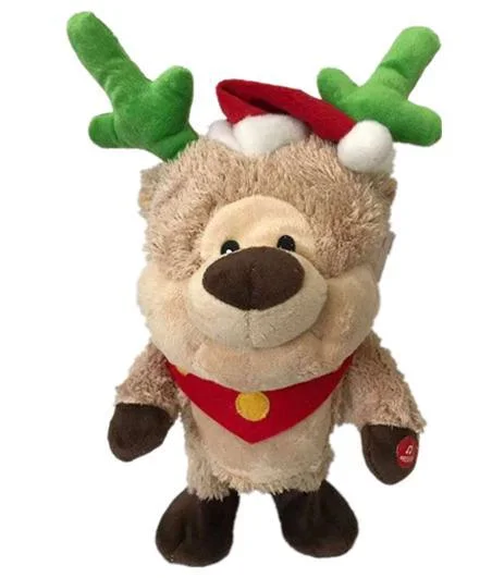 Wholesale Singing and Dancing Plush Reindeer for Xmas Chinese Factory with Baci for People Play with Family or Friends